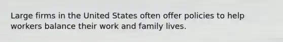 Large firms in the United States often offer policies to help workers balance their work and family lives.