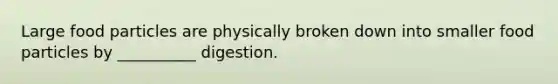 Large food particles are physically broken down into smaller food particles by __________ digestion.
