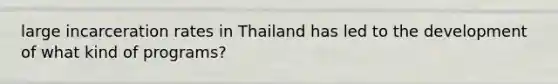 large incarceration rates in Thailand has led to the development of what kind of programs?