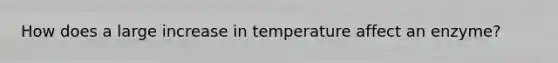 How does a large increase in temperature affect an enzyme?