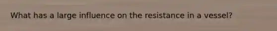 What has a large influence on the resistance in a vessel?