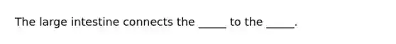 The large intestine connects the _____ to the _____.