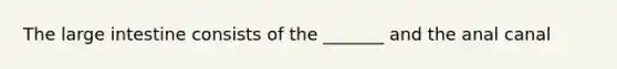 The <a href='https://www.questionai.com/knowledge/kGQjby07OK-large-intestine' class='anchor-knowledge'>large intestine</a> consists of the _______ and the anal canal