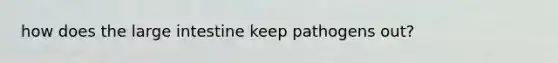 how does the large intestine keep pathogens out?