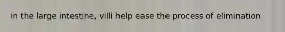 in the large intestine, villi help ease the process of elimination