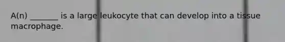 A(n) _______ is a large leukocyte that can develop into a tissue macrophage.