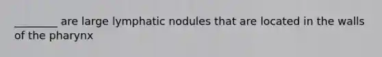 ________ are large lymphatic nodules that are located in the walls of the pharynx