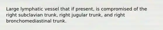 Large lymphatic vessel that if present, is compromised of the right subclavian trunk, right jugular trunk, and right bronchomediastinal trunk.