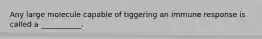 Any large molecule capable of tiggering an immune response is called a ___________.