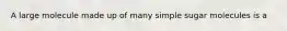 A large molecule made up of many simple sugar molecules is a