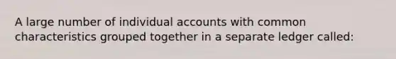 A large number of individual accounts with common characteristics grouped together in a separate ledger called: