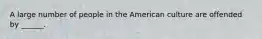 A large number of people in the American culture are offended by ______.