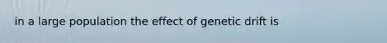 in a large population the effect of genetic drift is