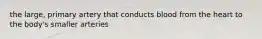 the large, primary artery that conducts blood from the heart to the body's smaller arteries