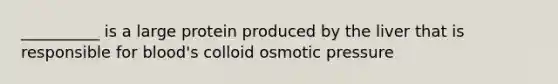 __________ is a large protein produced by the liver that is responsible for blood's colloid osmotic pressure