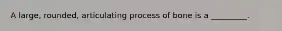 A large, rounded, articulating process of bone is a _________.