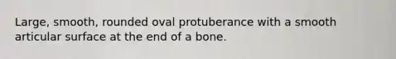 Large, smooth, rounded oval protuberance with a smooth articular surface at the end of a bone.