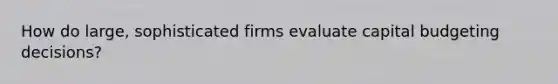 How do large, sophisticated firms evaluate capital budgeting decisions?