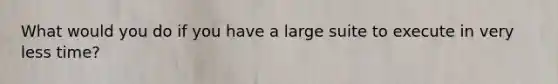 What would you do if you have a large suite to execute in very less time?