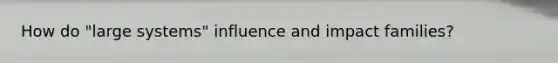 How do "large systems" influence and impact families?