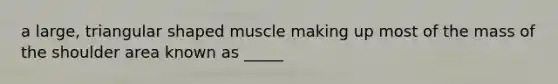 a large, triangular shaped muscle making up most of the mass of the shoulder area known as _____