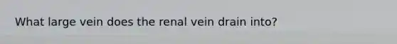 What large vein does the renal vein drain into?