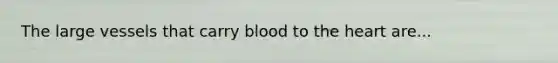 The large vessels that carry blood to the heart are...