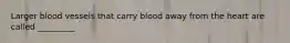 Larger blood vessels that carry blood away from the heart are called _________