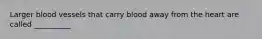 Larger blood vessels that carry blood away from the heart are called __________