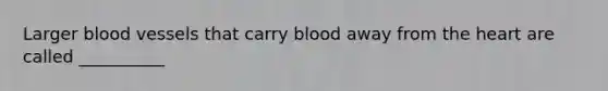 Larger blood vessels that carry blood away from the heart are called __________