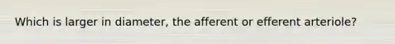 Which is larger in diameter, the afferent or efferent arteriole?