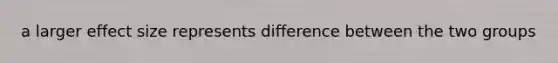 a larger effect size represents difference between the two groups