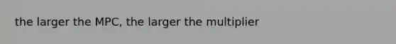 the larger the MPC, the larger the multiplier