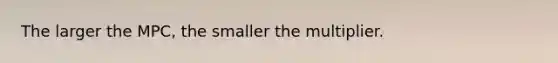 The larger the MPC, the smaller the multiplier.