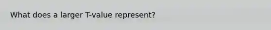 What does a larger T-value represent?