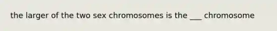 the larger of the two sex chromosomes is the ___ chromosome