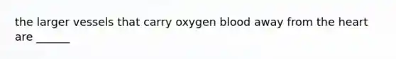 the larger vessels that carry oxygen blood away from the heart are ______