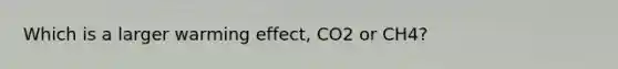 Which is a larger warming effect, CO2 or CH4?