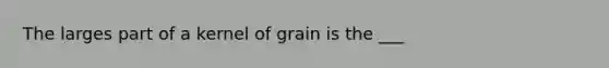 The larges part of a kernel of grain is the ___