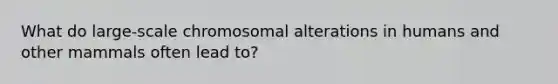 What do large-scale chromosomal alterations in humans and other mammals often lead to?