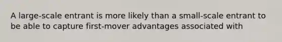 A large-scale entrant is more likely than a small-scale entrant to be able to capture first-mover advantages associated with