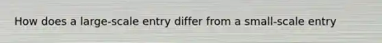 How does a large-scale entry differ from a small-scale entry