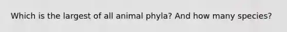 Which is the largest of all animal phyla? And how many species?