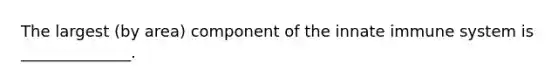 The largest (by area) component of the innate immune system is ______________.
