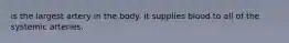 is the largest artery in the body. it supplies blood to all of the systemic arteries.