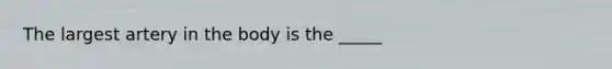 The largest artery in the body is the _____