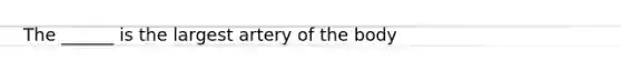 The ______ is the largest artery of the body