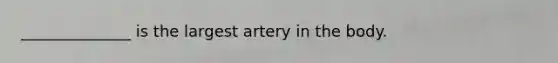 ______________ is the largest artery in the body.