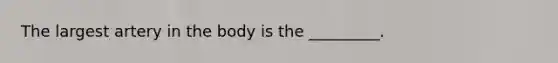 The largest artery in the body is the _________.