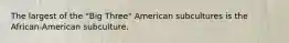 The largest of the "Big Three" American subcultures is the African-American subculture.